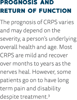 Prognosis and Return of Function The prognosis of CRPS varies and may depend on the severity, a person s underlying o   